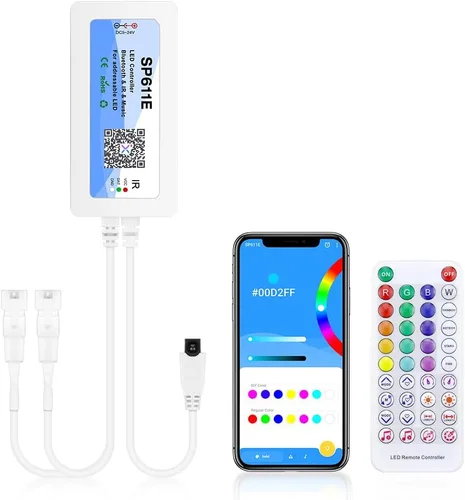 Miniatura 11 de ALITOVE WS2812B WS2811 direccionable LED Bluetooth controlador iOS Android App Control remoto inalámbrico DC 5V ~ 24V para SK6812 SK6812-RGBW WS2812