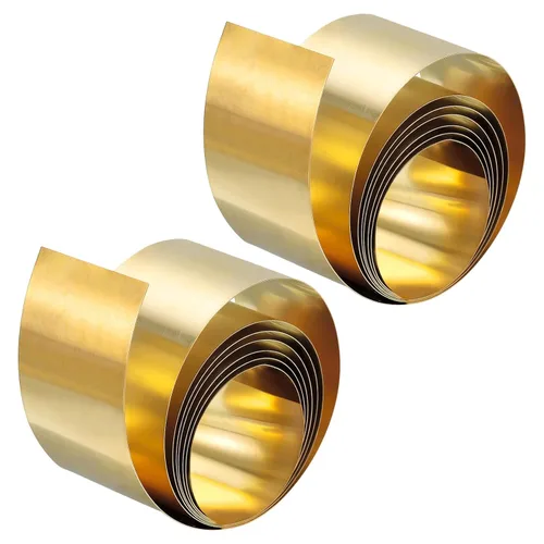 Miniatura 10 de uxcell Rollo de hoja de latón, placa de hoja de metal 1000 mm x 25 mm x 0,2 mm 2 piezas