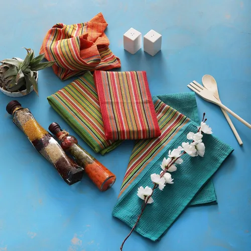 Miniatura 5 de DG Collections Toallas de cocina de salsa 100% algodón, paquete de 4, paños de cocina súper absorbentes, 16 x 28 pulgadas, sin pelusas, tejido
