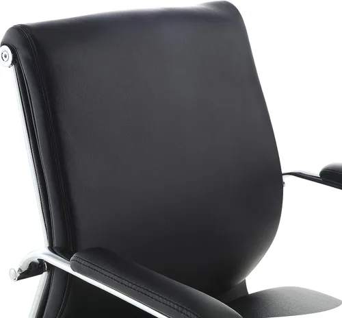 Miniatura 9 de Office Star Silla de oficina ajustable Antimicrobial Manager con base cromada, respaldo medio, tela negra Dillon