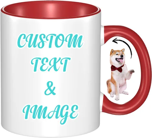 Miniatura 8 de Tazas de café con foto personalizadas, 11 onzas, tazas personalizadas con nombre de imagen/texto, regalos personalizados para el día de San Negro