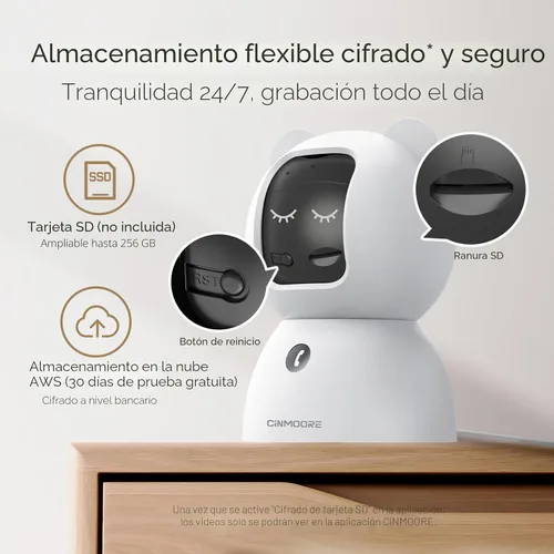 Miniatura 6 de Cámara de interior 2.5K 2 paquete, detección AI de personas/mascotas/llanto sin suscripción, cámara 4MP para mascotas/perros/gatos/bebés