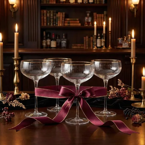 Miniatura 6 de Gold Rim Coupé - Juego de 4 vasos clásicos de Manhattan de 11 onzas, Martini, cócteles, champán, vino y agua, coupés con borde dorado, tallo