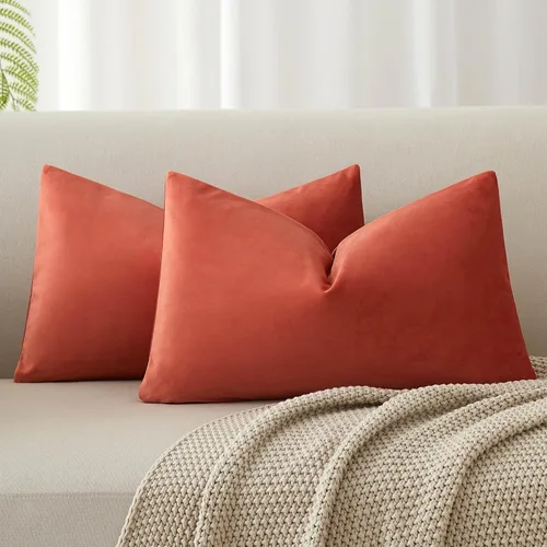 Miniatura 81 de Juspurbet - Juego de 2 fundas decorativas de terciopelo para cojines, fundas suaves para sofá, cama o sillón con cremallera oculta, para sala