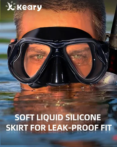 Miniatura 6 de Máscara de snorkel para natación Keary, máscara de buceo para adultos hombres mujeres jóvenes, gafas de natación antiniebla con vista clara de 180°