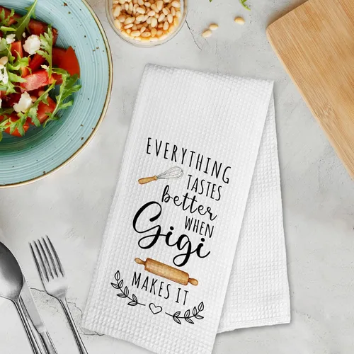 Miniatura 3 de Gigi - Toallas de cocina para el día de la madre, regalos de cumpleaños, para mujeres, abuelas de nietos, nietos, todo sabe mejor cuando Gigi lo