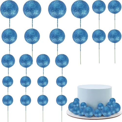 Miniatura 15 de 24 piezas de adornos para pastel con bolas, adornos para cupcakes, bolas de espuma con forma de pastel, púas de pastel con forma de bola, globos