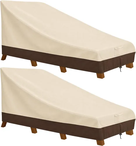 Vailge Funda impermeable para tumbona de patio, 600D resistente al aire libre, fundas para muebles de patio, resistentes a los rayos UV, paquete de