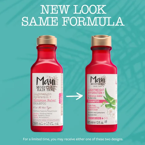 Miniatura 2 de Maui Moisture - Champú de hidratación ligera + agua de hibisco, champú hidratante con aloe vera suaviza el cabello rizado, vegano y sin sulfatos, 13