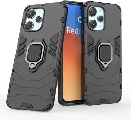 Miniatura 2 de Compatible con Xiaomi Redmi 12 4G 23053RN02A y Note 12R 5G 23076RA4BC Funda de caja, soporte Shell negro