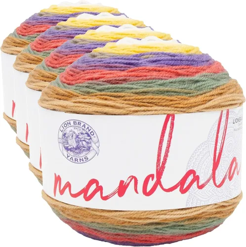 Miniatura 50 de Lion Brand Yarn Mandala - Hilo multicolor para ganchillo,tejido y manualidades, color Liger, 1770 pies, paquete de 1 unidad