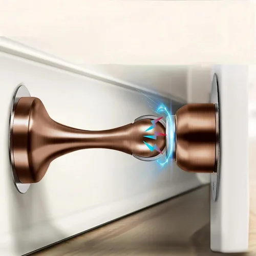 Miniatura 13 de Tope magnético para puerta, de acero inoxidable, con bloqueo magnético, cinta adhesiva de doble cara 3M, sin perforaciones, tornillos para un