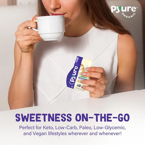 Miniatura 9 de Pyure Edulcorante líquido orgánico de estevia de vainilla Gotas de stevia sin azúcar Sustituto del azúcar cetogénico Cero calorías, cero