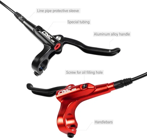 Miniatura 3 de CNC MTB Juego de Frenos de Disco Hidráulicos, Frenos de Disco Hidráulicos para Bicicleta de Montaña CNC Derecha Delantero 800mm Izquierda Trasero