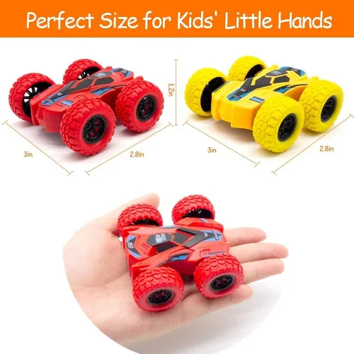 Miniatura 5 de DqsWko Coches de fricción de doble cara para niños, auto de inercia de vibración. Coche de juguete para tirar hacia atrás. Coche grande de juguete
