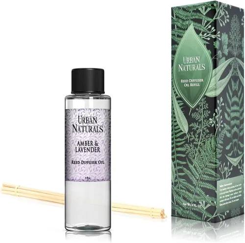 Miniatura 7 de Urban Naturals Recambio de aceite difusor de varillas ámbar y lavanda, lavanda relajante, ámbar cálido, aroma calmante para habitación, 4 onzas +