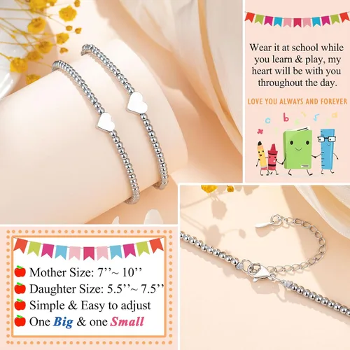 Miniatura 3 de UNGENT THEM Regalos para madre e hija, regalos para nieta, regalos de cumpleaños para el día de la madre para abuela, madre, hija, pulseras