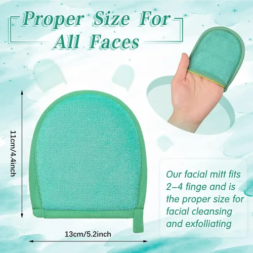 Miniatura 2 de Frienda 4 guantes exfoliantes faciales exfoliantes profundos para rostro y cuerpo, removedor de piel muerta, guantes exfoliantes de limpieza, baño