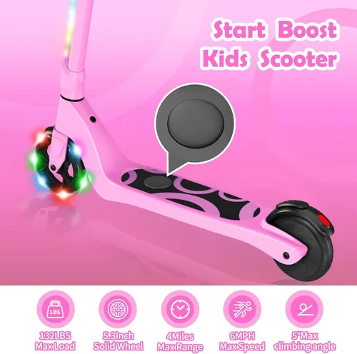 Miniatura 4 de SISIGAD Patinete para niños de 6 a 12 años, cubierta con luz LED, scooters para niños con 3 niveles de ajuste de manillar a 36 pulgadas de alto