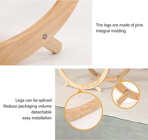 Miniatura 6 de Hamaca de madera para gatos, plegable y extraíble, transpirable y antideslizante, elevada para todas las estaciones, cama columpio adecuada