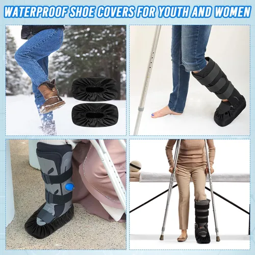 Miniatura 7 de Shyyween 2 piezas de fundas para botas de caminar Air Cam para fracturas médicas, fundas impermeables para botas de yeso, fundas para zapatos