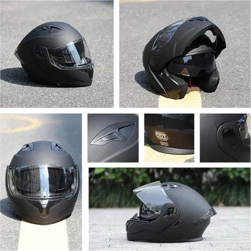 Miniatura 9 de Casco modular para motocicleta de adultos, con doble visera abatible, cara completa, aprobado por DOT para hombres, mujeres, moto, ATV, UTV, moto