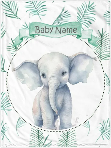 Miniatura 9 de Manta de bebé personalizada de elefante, manta de bebé floral con nombre para niñas, mantas de recepción de felpa suave para bebés recién nacidos