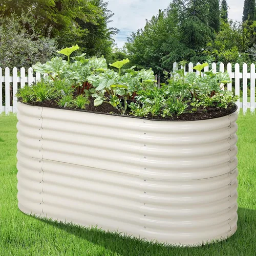 Miniatura 2 de Aoodor Aluzinc - Cama de jardín modular 2 en 1 elevada de metal, 63 pulgadas de largo x 32 pulgadas de ancho x 32 pulgadas de alto, maceta para Beige
