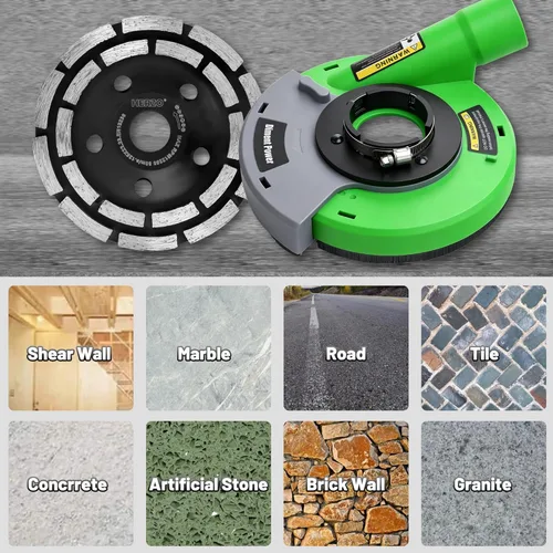 Miniatura 6 de Cubierta universal antipolvo para pulido de superficies para amoladora angular de 7 pulgadas. Recoge polvo de pulido - Piedra, cemento, mármol