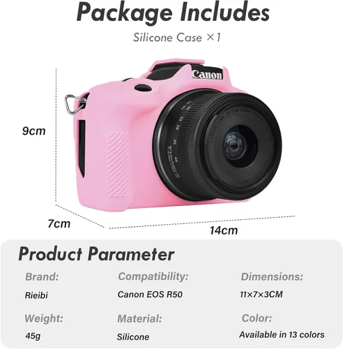 Miniatura 2 de Rieibi EOSR50 EOS R50 Estuche, Estuche Protector de Silicona Suave para Cámara Vlogging Canon EOS R50 EOSR50, Estuche de Cámara EOS R50 Ligero