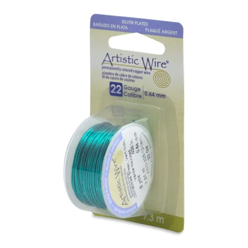 Miniatura 25 de Artistic Wire Alambre de Cobre Coloreado Plateado en Plata Resistente al Deslustre para Manualidades y Envolver Joyería, Resistente al Deslustre