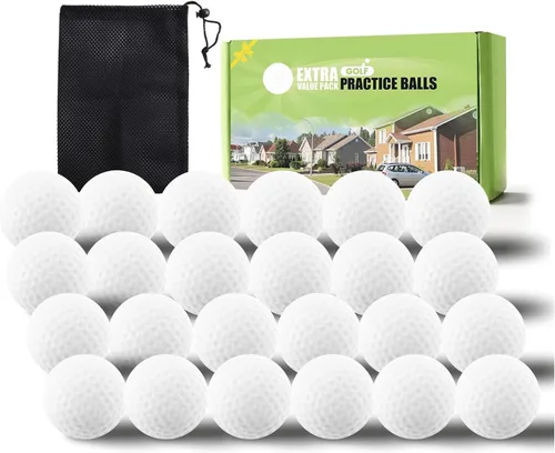 Miniatura 17 de FINGER TEN Pelotas de práctica de golf de espuma de colores, paquete de 12, 24, 50 unidades, pelota de golf ligera de vuelo limitado para interiores