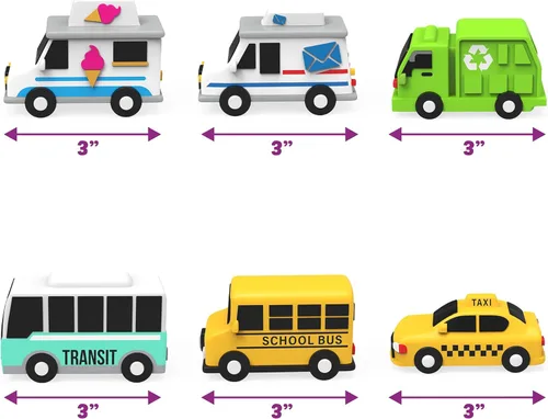 Miniatura 8 de Tub Works® Vehicles™ Coches de Baño Libres de Moho, Paquete de 6 Sellados, Diseño de Juguetes de Baño Sin Agujeros que Mantiene la Humedad Afuera