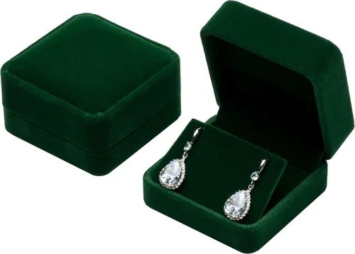 Miniatura 5 de Cajas de regalo de pendientes de terciopelo Joyero (verde)