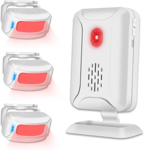 Miniatura 10 de GREENCYCLE Timbre con sensor de puerta, alarma con detector de movimiento, timbres de puerta comerciales para entrada de negocios, alerta