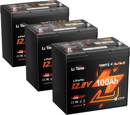 Miniatura 15 de Litime Batería de litio LiFePO4 de 12 V y 165 Ah Bluetooth, batería de ciclo profundo para motores de arrastre, tamaño grupo 31 con densidad