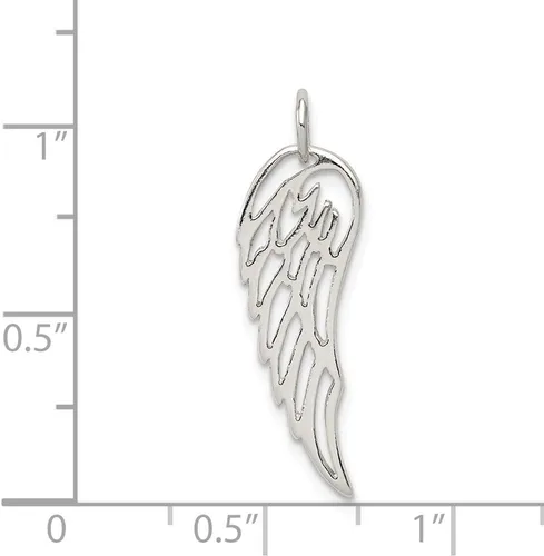 Miniatura 2 de Saris and Things Colgante de plata de ley 925 con alas de ángel pulidas, Plata esterlina