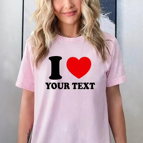 Miniatura 3 de LASFOUR Camiseta personalizada con texto en inglés "I Love My Girlfriend Boyfriend, I Love My Girl" con foto personalizada, camisas para parejas
