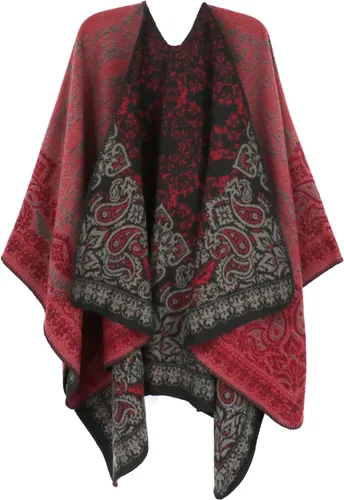 Miniatura 178 de Poncho chal para mujer, suéteres suaves y cálidos para mujer, parte delantera abierta, poncho de viaje para otoño, invierno y primavera