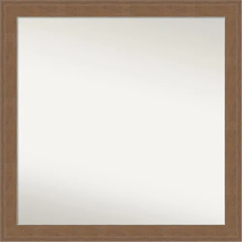 Miniatura 241 de Amanti Art Espejo de baño marrón para sobre el fregadero, 25 x 25 pulgadas, hecho a medida, espejo de tocador cuadrado marrón medio, marco de madera