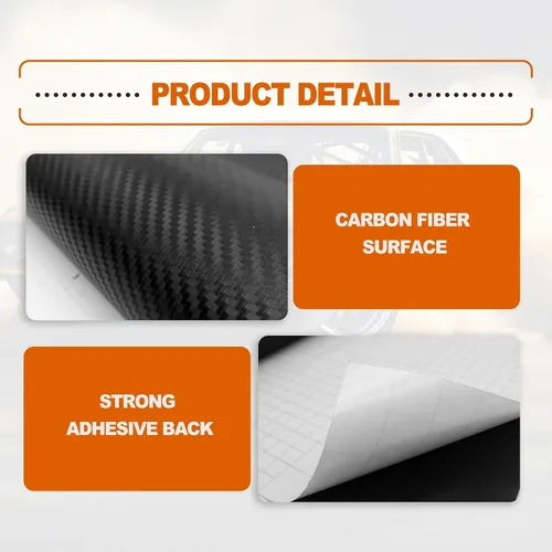 Miniatura 3 de Envoltura de vinilo de fibra de carbono mate 3D para coche, 12 x 60 pulgadas, clasificada para uso en exteriores en automóviles, incluye cuchilla