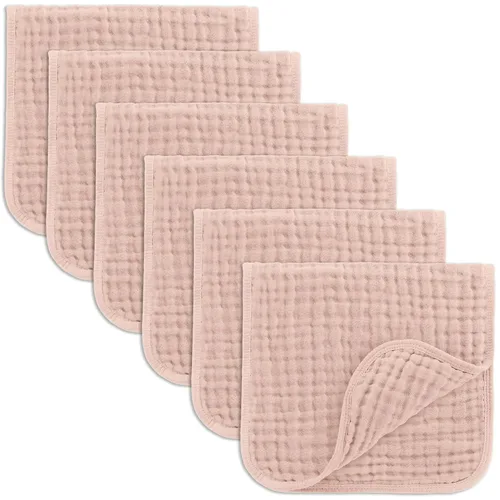 Comfy Cubs - Paquete de 6 paños de muselina para eructos, 20 x 10 pulgadas, grandes, de 6 capas, 100 % algodón ultra absorbente para babeo y