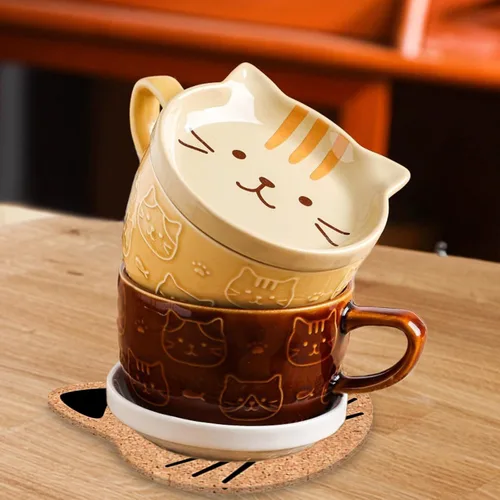 Miniatura 7 de Regalos para mujeres, tazas de café Kawaii con tapas, regalos de Navidad y cumpleaños para niñas, amigos, niños, hombres, esposa, mamá, abuela