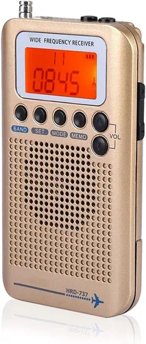 Escáneres de receptor de radio multibanda, de mano, bandas de frecuencia: AIR FM AM CB SW VHF incorporado batería recargable Radio de viaje portátil