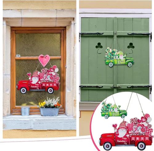 Miniatura 4 de Tioncy Letrero de puerta del día de San Patricio, decoración reversible de doble cara para camión, San Patricio, decoración de San Patricio, letrero