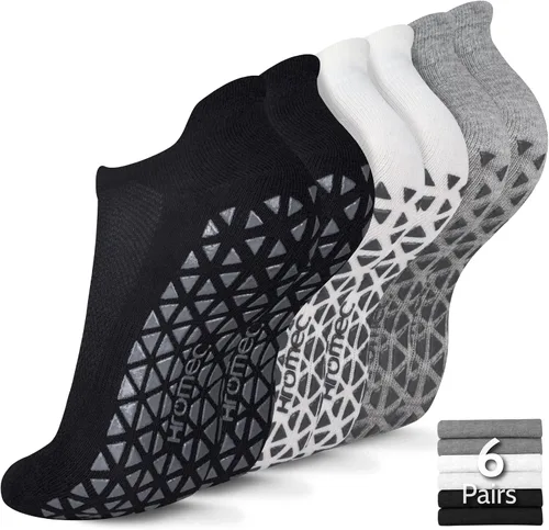 Calcetines de yoga antideslizantes con agarres para pilates, ballet, barras, descalzos, calcetines antideslizantes para hospitales para mujeres y