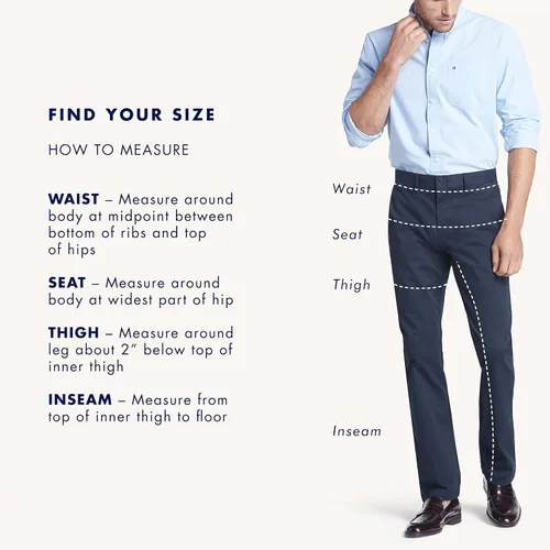 Miniatura 4 de Tommy Hilfiger Pantalones chinos de algodón elástico cómodo para hombre en ajuste personalizado
