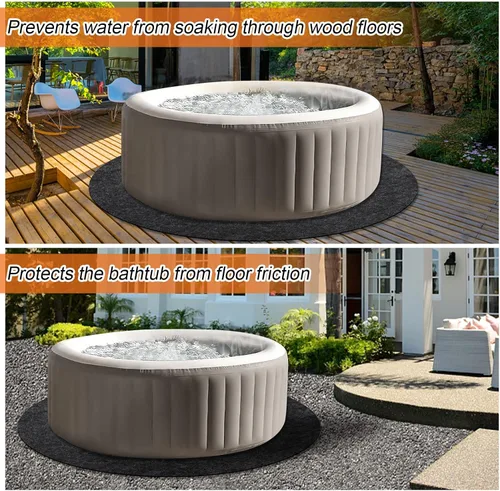 Miniatura 4 de NOVWANG Alfombrillas de baño redondas de 86 pulgadas de diámetro, almohadilla protectora lavable sobre el suelo, absorbe el agua con respaldo