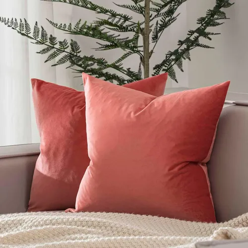 Miniatura 26 de Juspurbet - Juego de 2 fundas decorativas de terciopelo para cojines, fundas suaves para sofá, cama o sillón con cremallera oculta, para sala