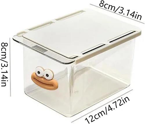 Miniatura 3 de Organizador de cajones para debajo del escritorio, caja de almacenamiento extraíble transparente a prueba de polvo con diseño de dibujos animados